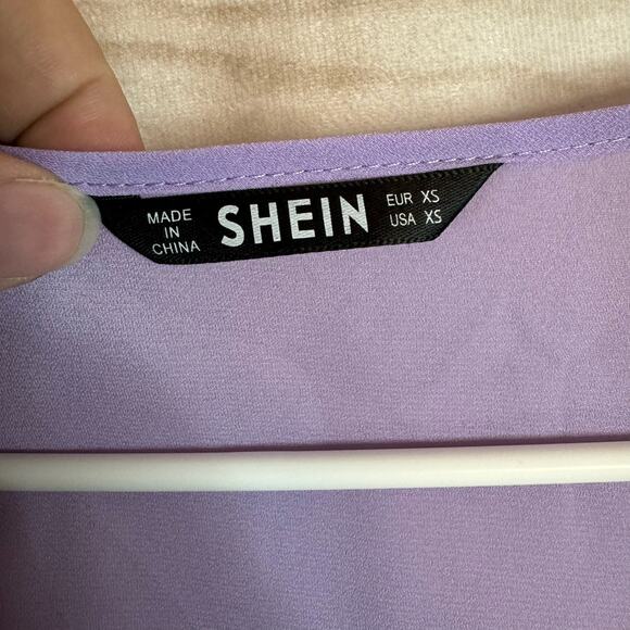 Shein Purple Hi-Low Short Sleeve Blouse Size XS - Picture 4 of 6